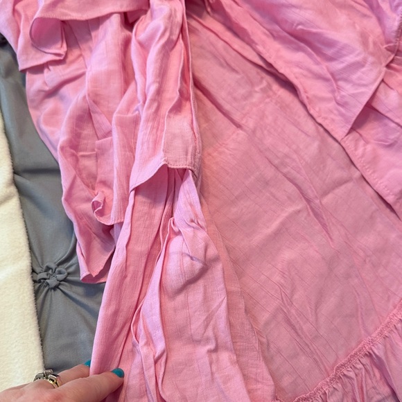 Pink Ruffled Maxi Dress - Picture 2 of 6